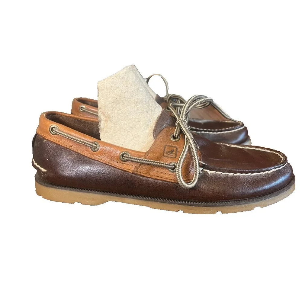 Sperry Leather 9M Boat Shoe Coastal Nautical Preppy Resort Classic Heritage